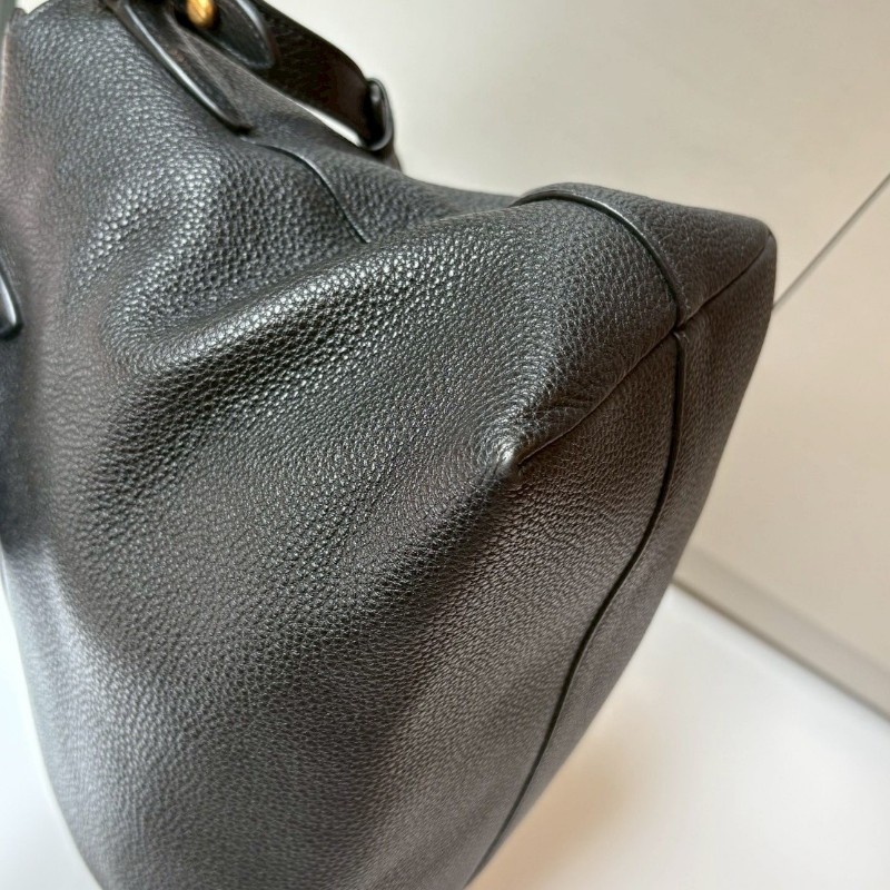 Prada 黑皮兩用大波士頓包-9