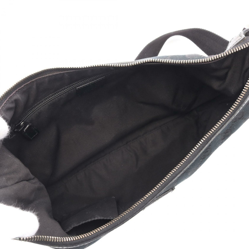 GUCCI GG帆布肩背包 181092 帆布皮革黑色二手女士-2