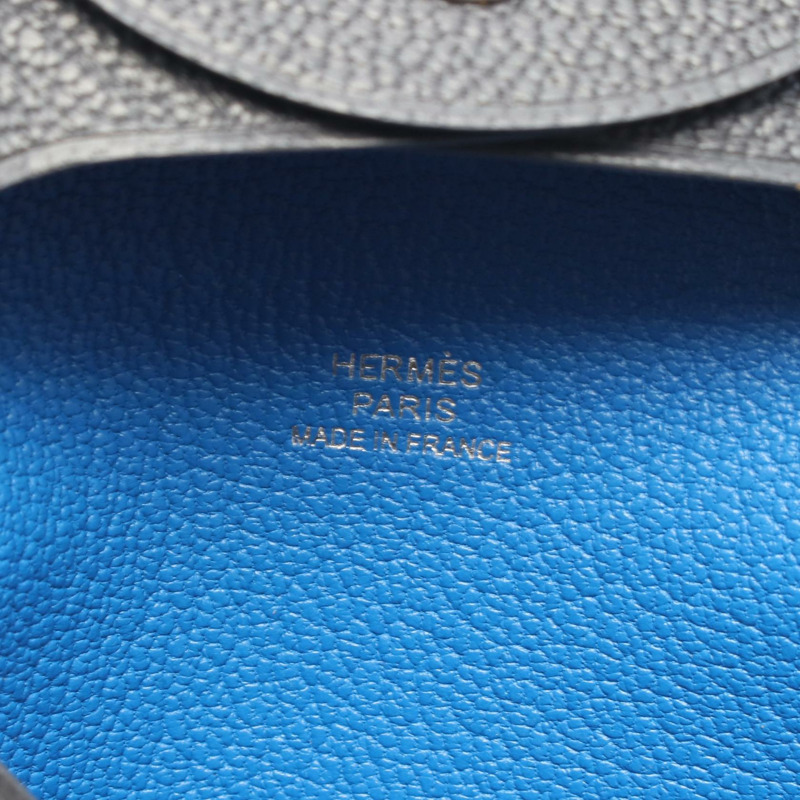 愛馬仕 Bastia Verso 零錢包，山羊皮，灰色 Ardoise 色，二手，女士款-3