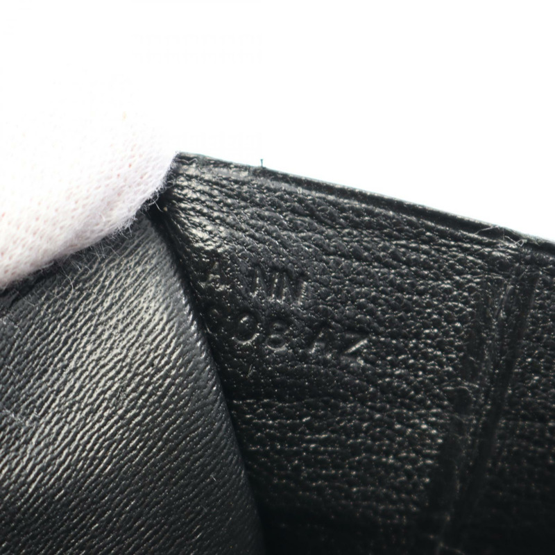 愛馬仕 Constance Compact 雙折皮夾，霧面鱷魚皮，黑色，二手。-4