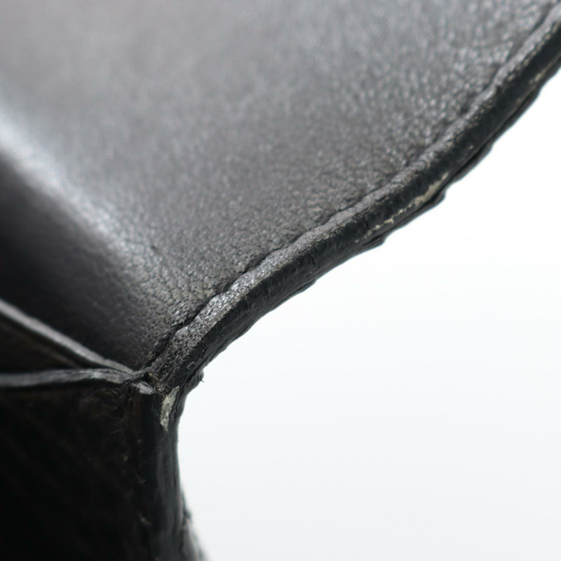 愛馬仕 Constance Compact 雙折皮夾，霧面鱷魚皮，黑色，二手。-8