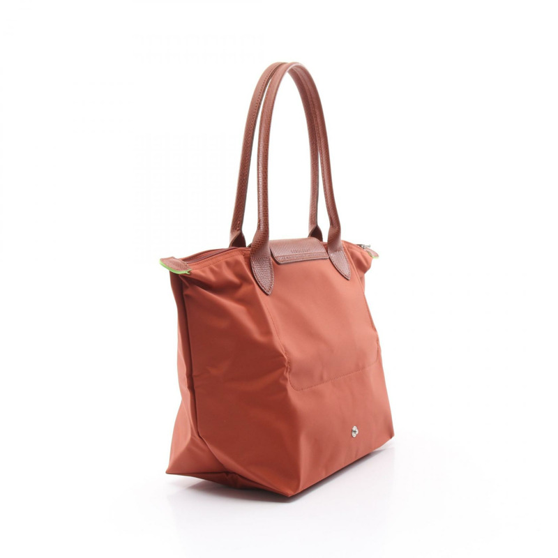 Longchamp Le Pliage 綠色 M 托特包 L2605919404 帆布皮革棕色 全新 女士-1
