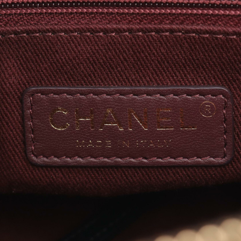 香奈兒 V 字形縫線托特包鏈條單肩包皮革黑色二手 GHW-3