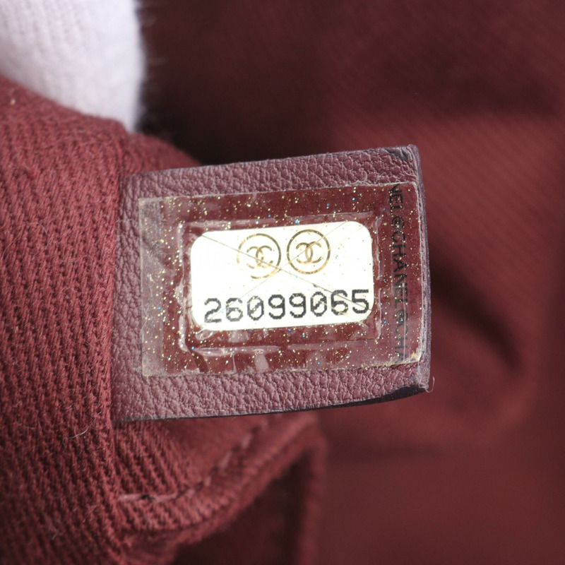 香奈兒 V 字形縫線托特包鏈條單肩包皮革黑色二手 GHW-4