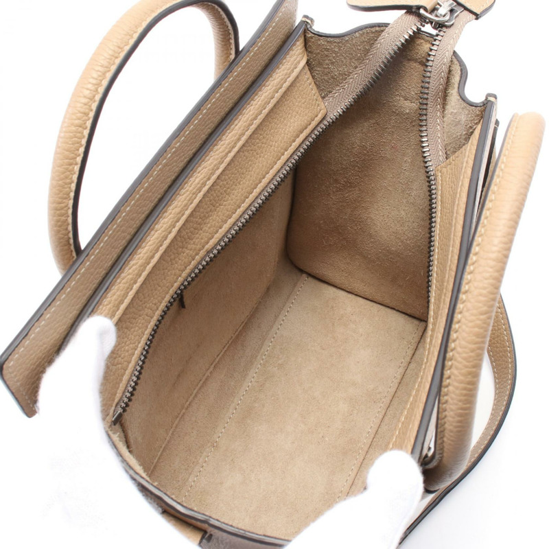 CELINE Luggage Nano Shopper 手提肩斜背包 189243 皮革 米色-2