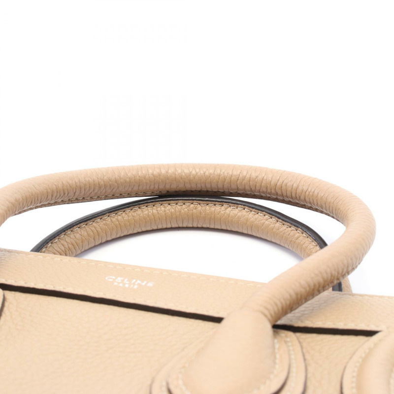 CELINE Luggage Nano Shopper 手提肩斜背包 189243 皮革 米色-5