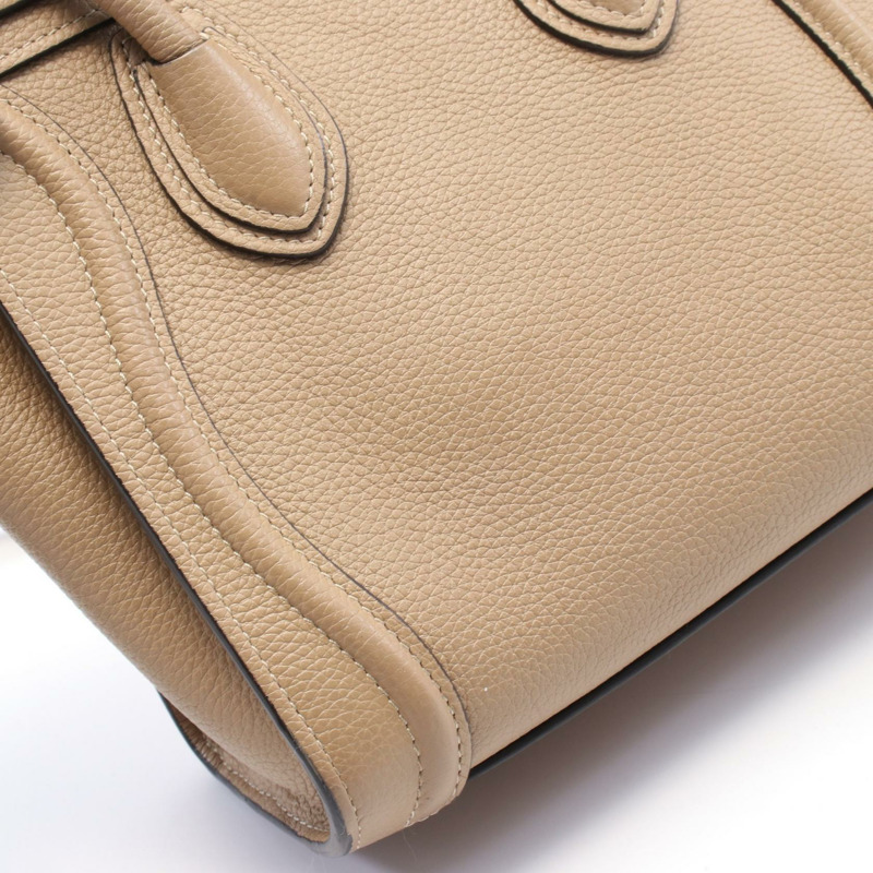 CELINE Luggage Nano Shopper 手提肩斜背包 189243 皮革 米色-7