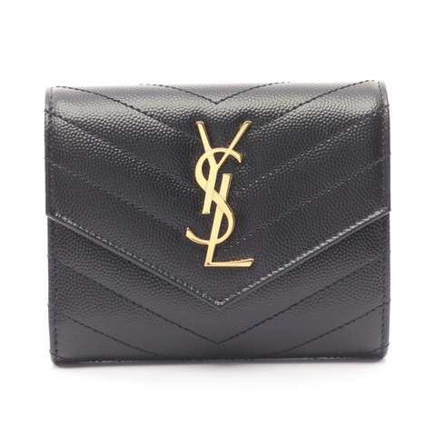 SAINT LAURENT Monogram Saint Laurent 三折皮夾 403943BOW011000 皮革 黑色 全新 女款