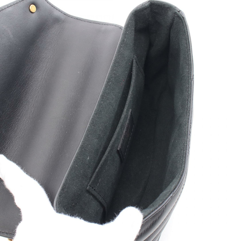 LOUIS VUITTON New Wave 鏈條包 PM 單肩包 M51683 皮革 黑色 二手 女士-2