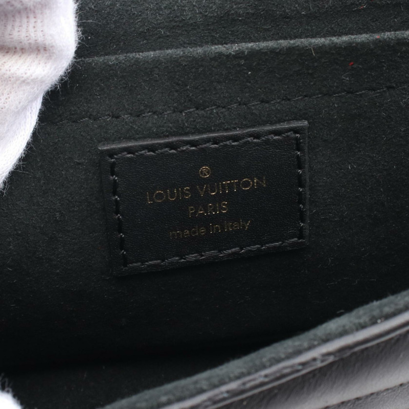 LOUIS VUITTON New Wave 鏈條包 PM 單肩包 M51683 皮革 黑色 二手 女士-3