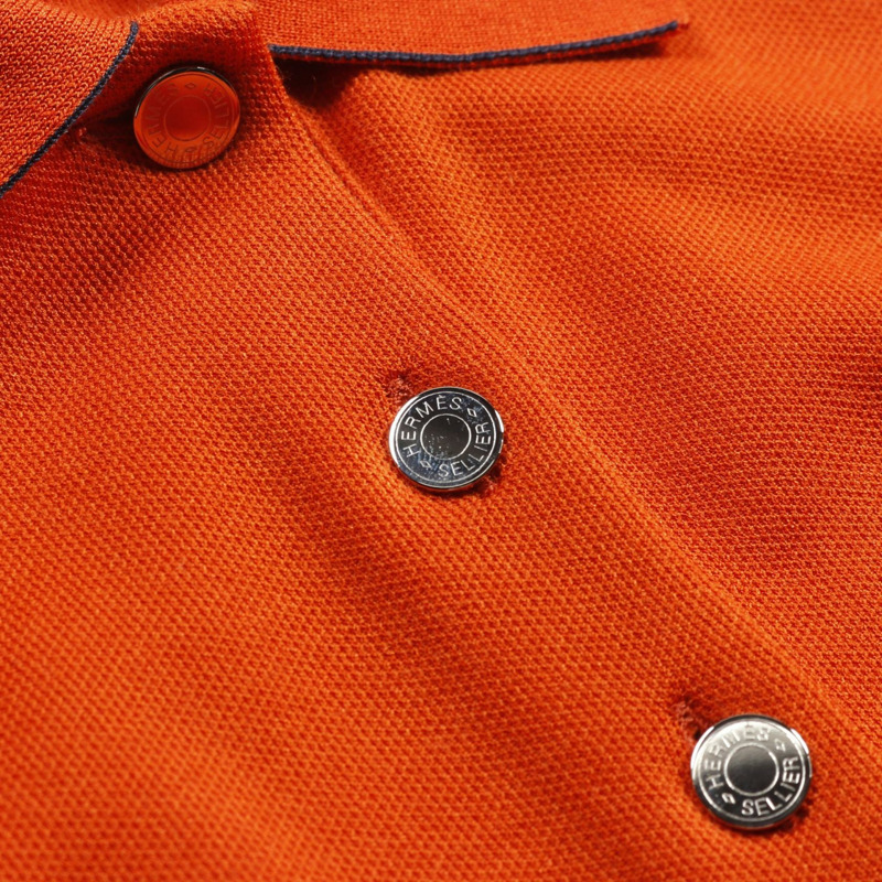 HERMES 雙連結系列 Polo 衫 H800270E 棉質聚酯纖維 橘色 二手 女款-4