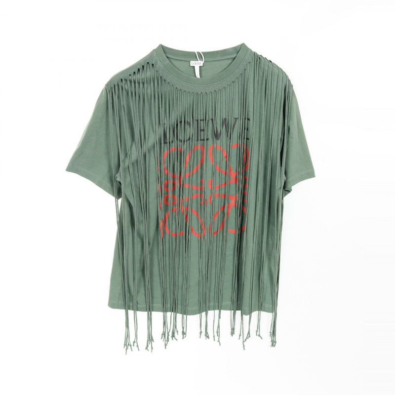 LOEWE Anagram T卹 H6199090PC 純棉 綠色 紅色 M碼 二手 男款-0