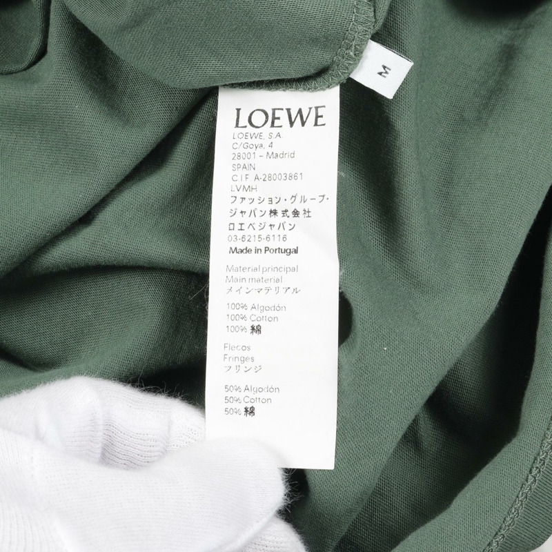 LOEWE Anagram T卹 H6199090PC 純棉 綠色 紅色 M碼 二手 男款-3