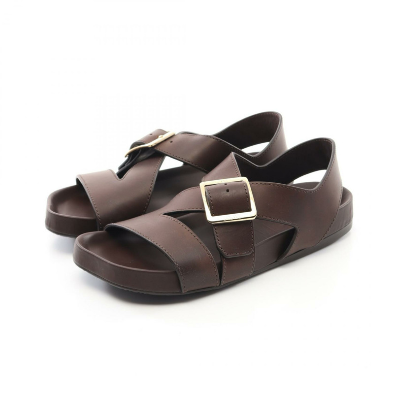 LOEWE Ease Buckle涼鞋 L814465X82601536 皮革 棕色 #36 新款 女款-0