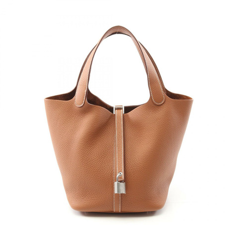 愛馬仕 Picotin Lock MM 金色手提包 Taurillon Clemence Taurillon Clemence 棕色二手女款