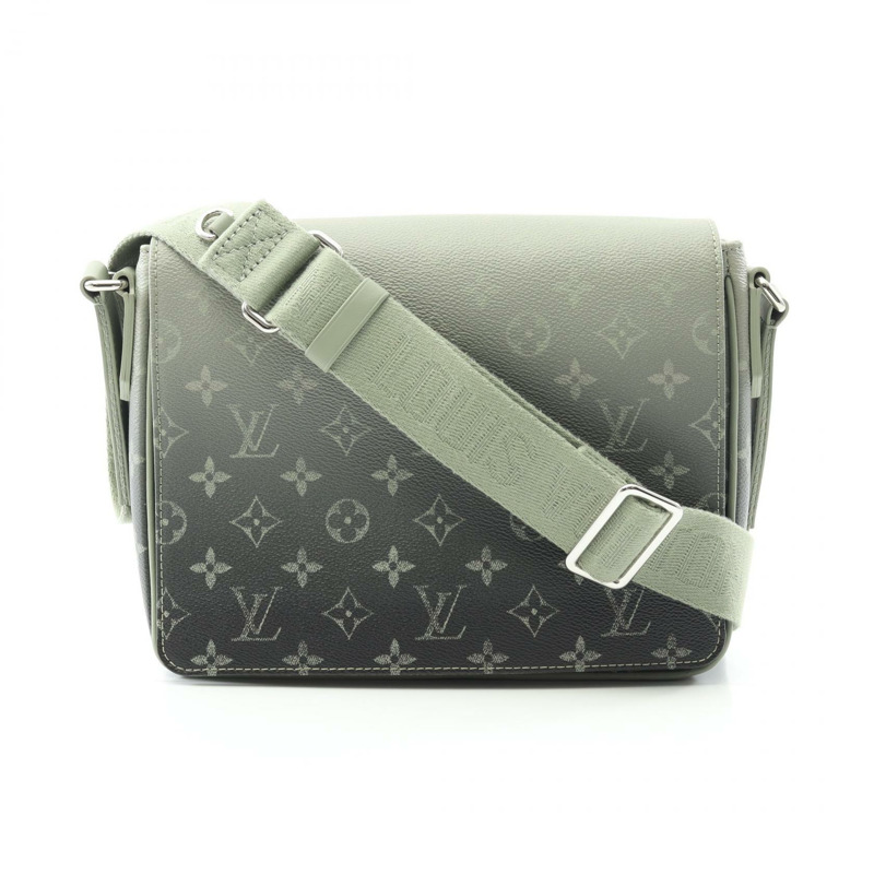 LOUIS VUITTON District PM NV3 Monogram Gradient 單肩包 M11593 PVC 塗層帆布皮革卡其色二手男款-0