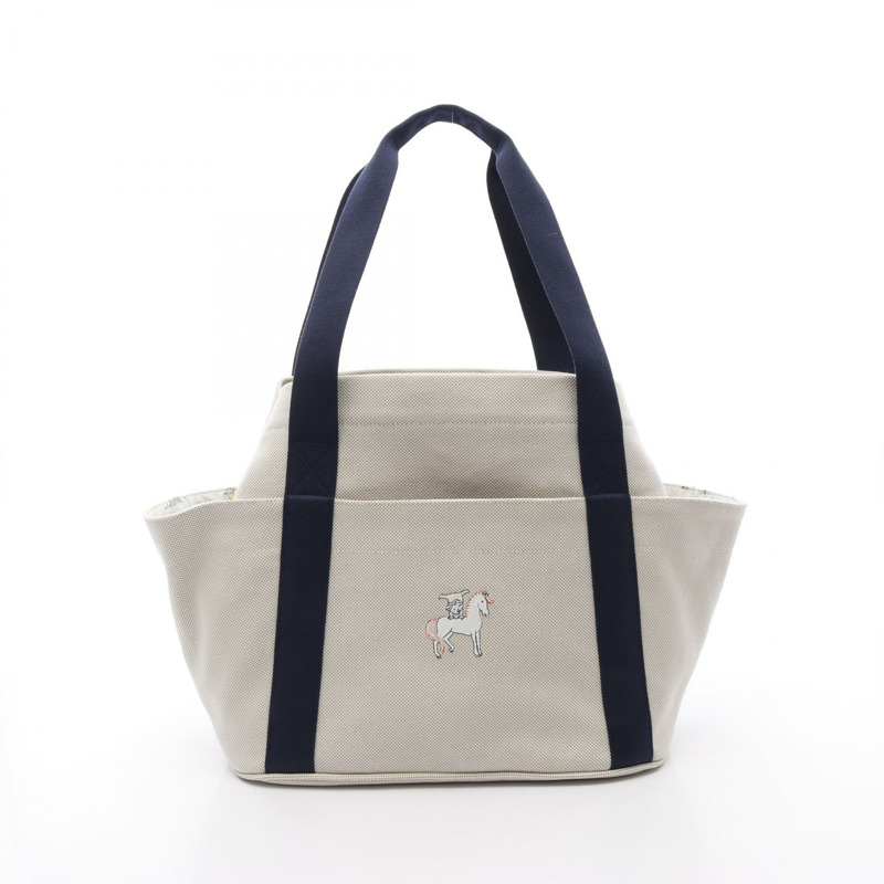 愛馬仕 Cabriole Mother's Tote Bag H103481M Toile H 帆布 Gris perle 二手 SHW-0