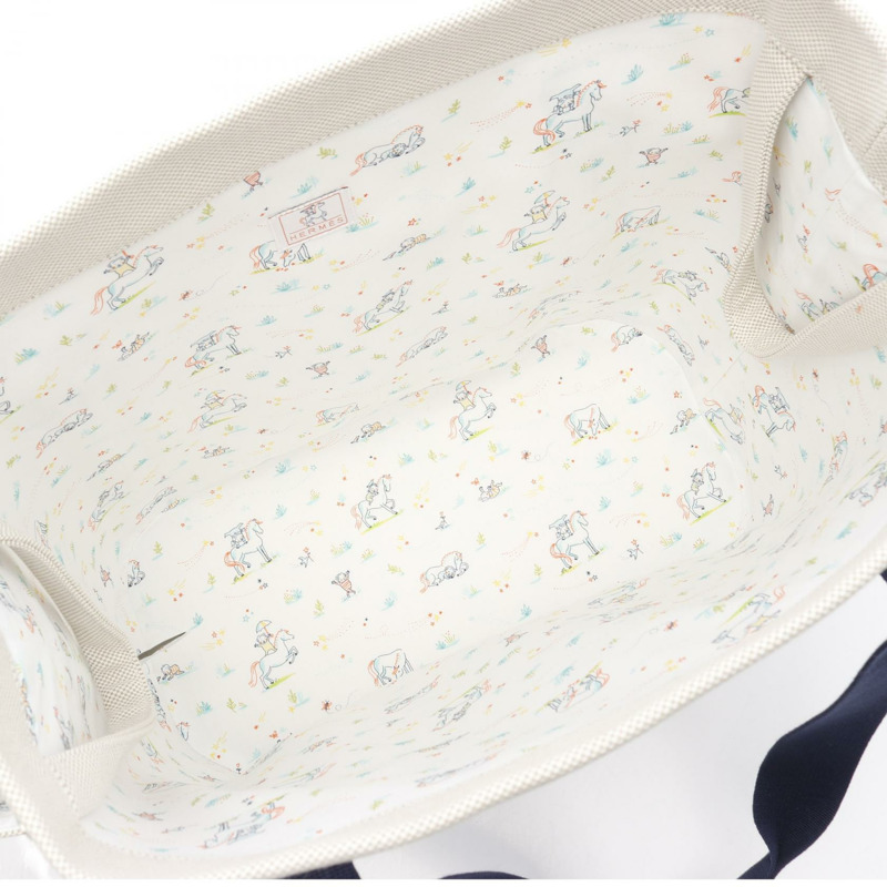 愛馬仕 Cabriole Mother's Tote Bag H103481M Toile H 帆布 Gris perle 二手 SHW-5