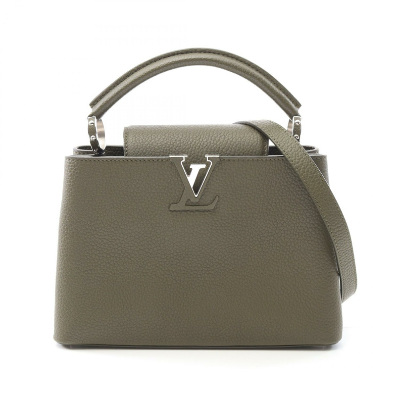 路易威登 CapucineBB 卡其色 手提包 M57227 Taurillon Clemence 皮革 Taurillon Clemence 皮革卡其品二手貨-0