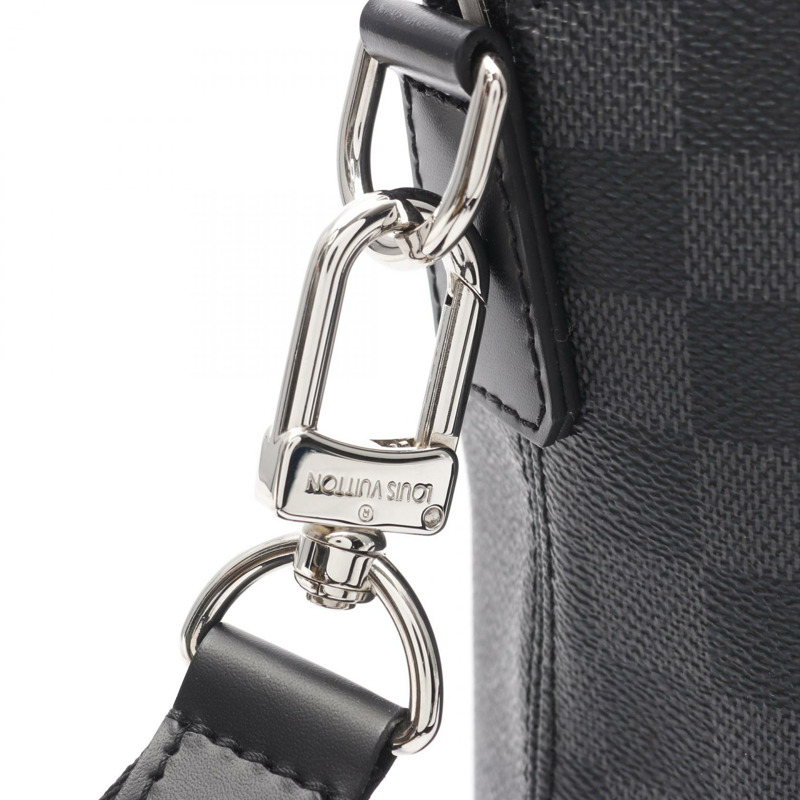 LOUIS VUITTON PDJ Porte Document Manjour Damier Graphite 公事包 N48224 PVC 塗層帆布皮革黑色二手-6