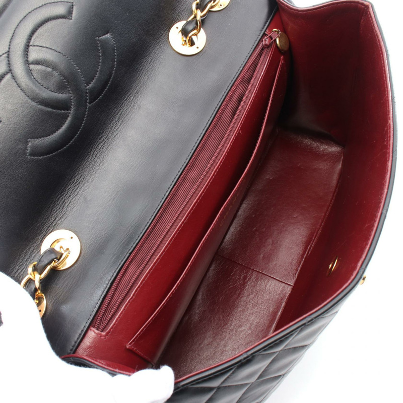 CHANEL Big Matelasse34 單肩包 A01094 小羊皮 黑色 二手 女士-2