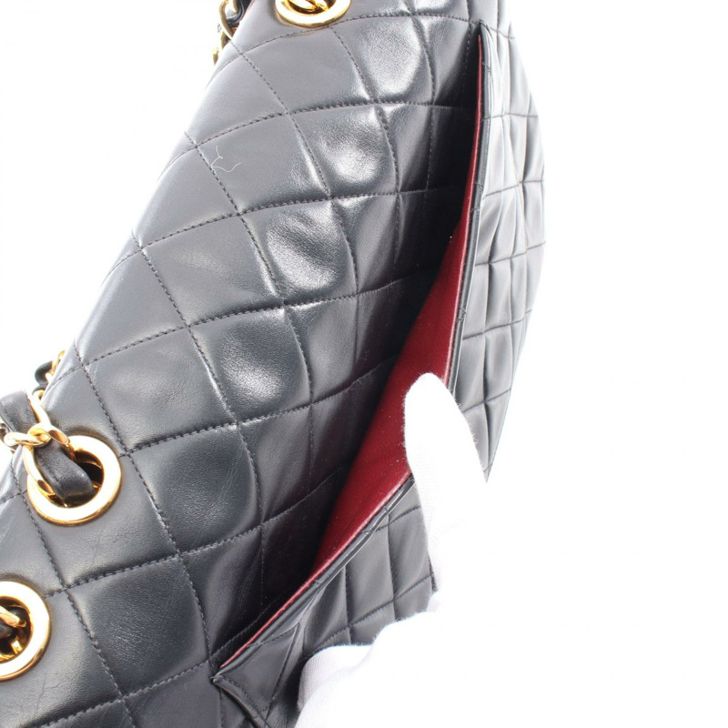 CHANEL Big Matelasse34 單肩包 A01094 小羊皮 黑色 二手 女士-6