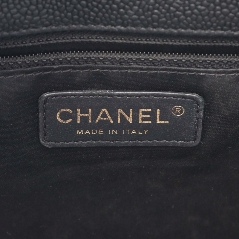 CHANEL Matelasse PST 手提包 A50994 魚子醬皮(粒面小牛皮)黑色二手女士-3