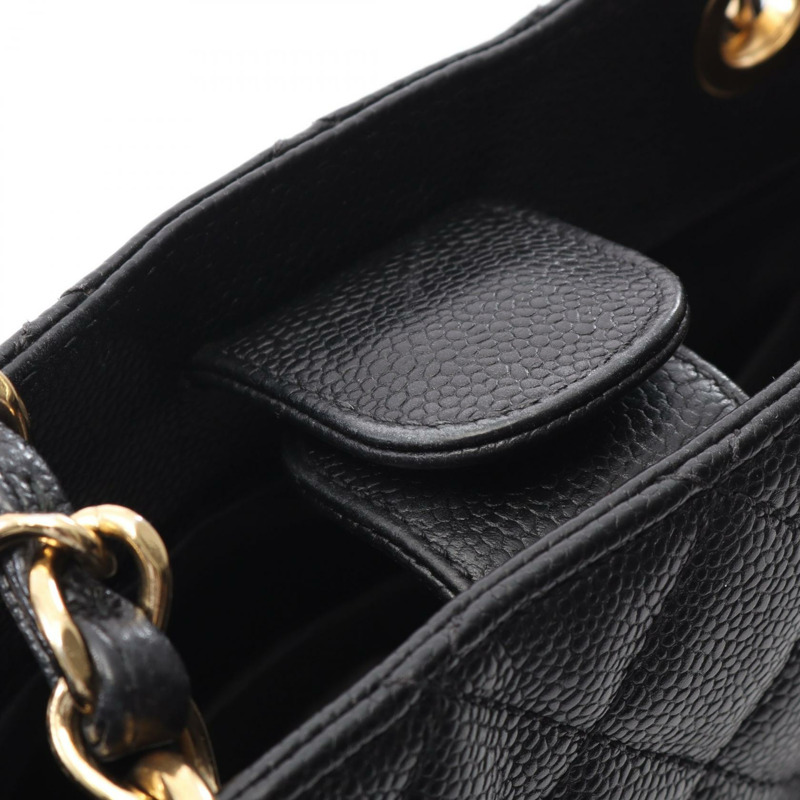 CHANEL Matelasse PST 手提包 A50994 魚子醬皮(粒面小牛皮)黑色二手女士-6