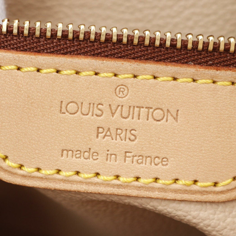 LOUIS VUITTON 水桶包 PM Monogram 手提包 M42238 PVC 塗層帆布皮革棕色二手女士-3
