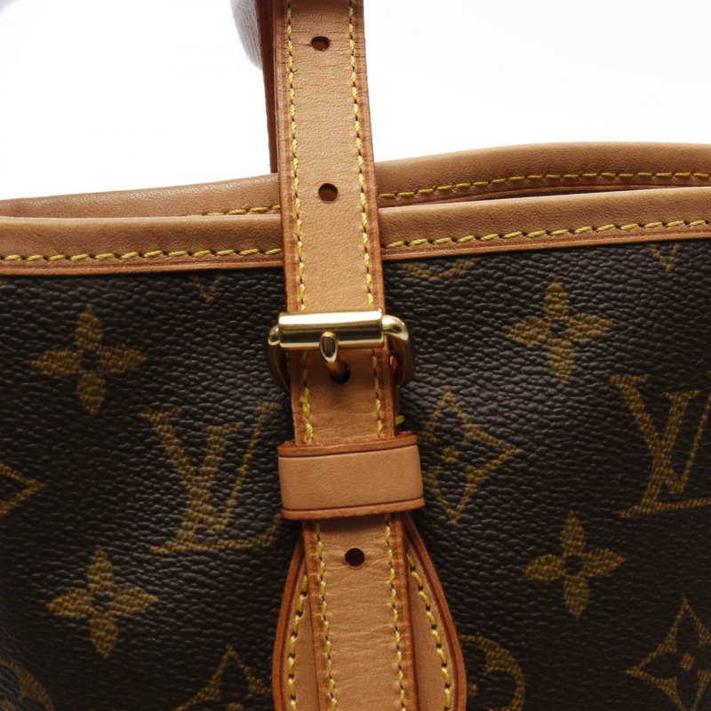 LOUIS VUITTON 水桶包 PM Monogram 手提包 M42238 PVC 塗層帆布皮革棕色二手女士-7