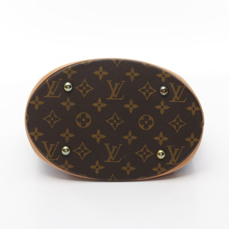 LOUIS VUITTON 水桶包 PM Monogram 手提包 M42238 PVC 塗層帆布皮革棕色二手女士-9