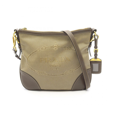 PRADA LOGO JACQUARD 標誌提花肩斜背包 BT867A 帆布皮革