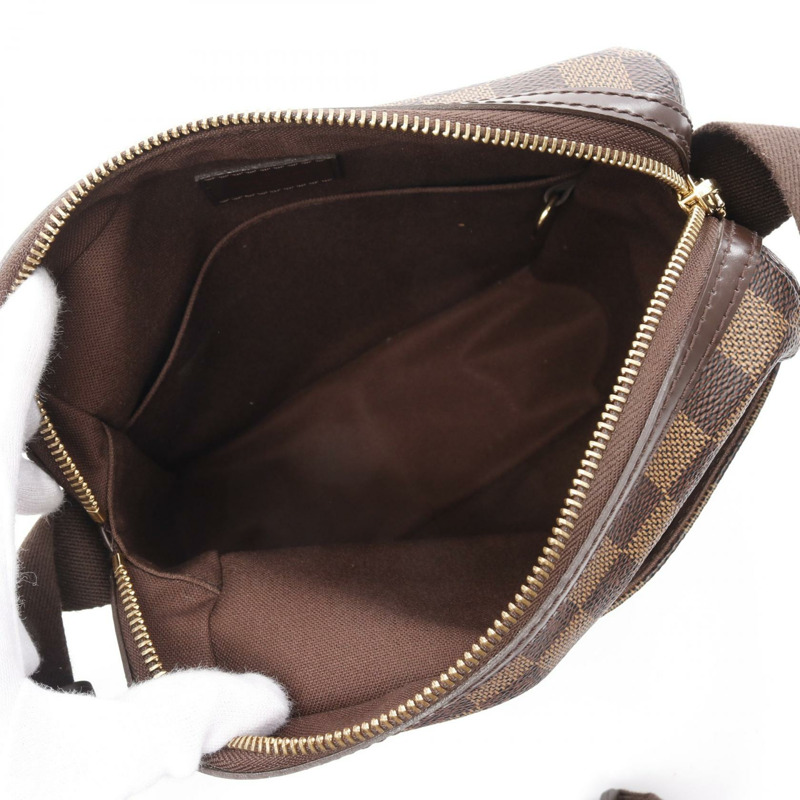 LOUIS VUITTON Trotter Bobourg Damier Ebene 單肩包 N41135 PVC 塗層帆布皮革棕色二手男女通用-2