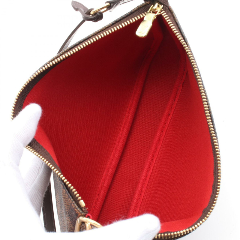 路易威登 Pochette Accessoires 手提包 N51985 Damier 帆布 棕色 Ebene 二手-2