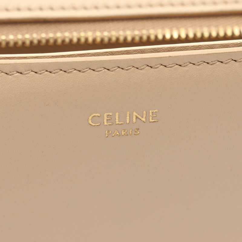 CELINE Triomphe 鏈條單肩包 199813 皮革 米色 二手-3