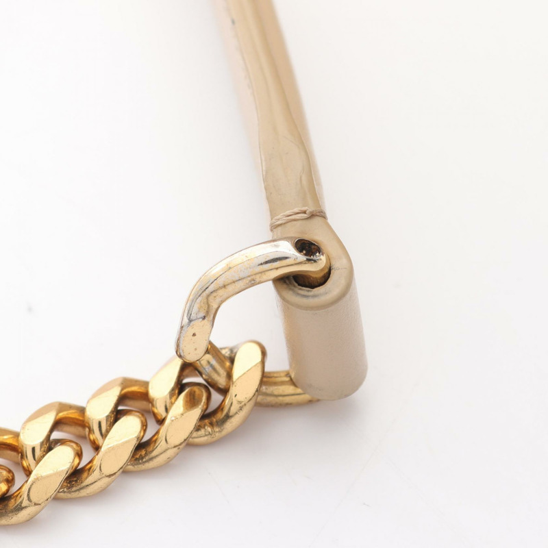 CELINE Triomphe 鏈條單肩包 199813 皮革 米色 二手-8