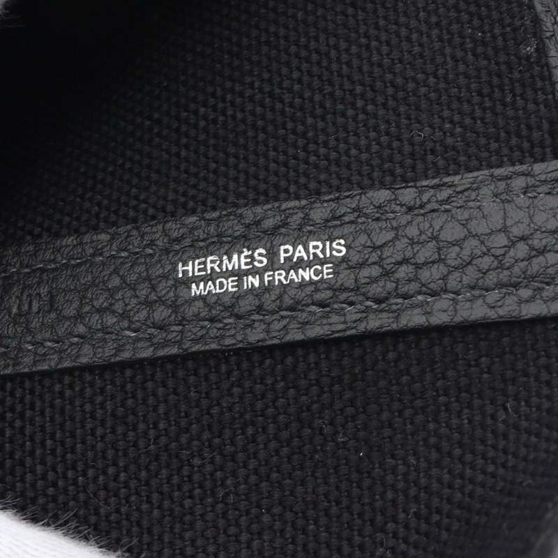 HERMES Garden party PM 手提包 Negonda 皮革 Negonda 皮革 / Toile 軍裝 黑色 二手 女士-3