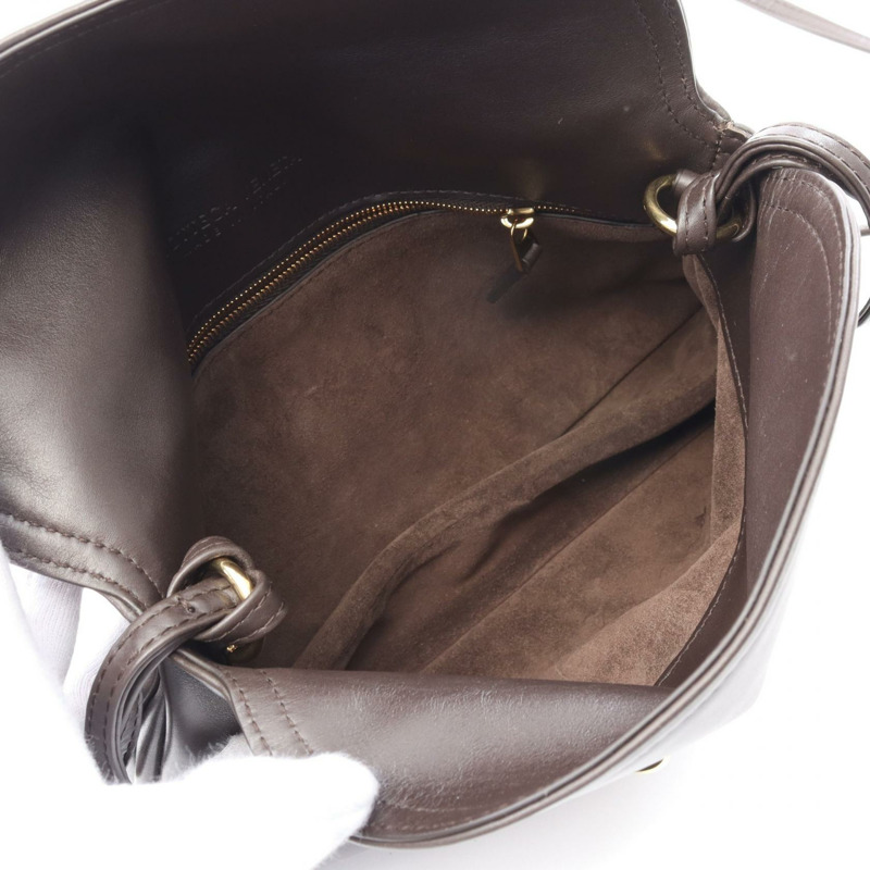 BOTTEGA VENETA 小號 Liberta Fondente 單肩包 806030V4SJ1 皮革棕色全新-2