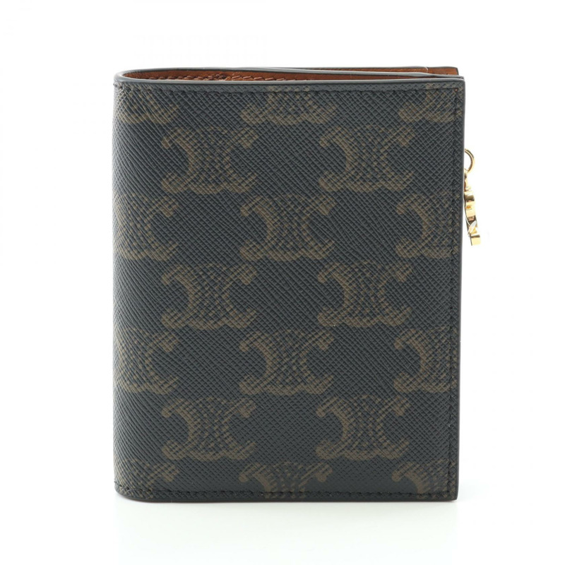 CELINE Compact 錢包 Triomphe Charm Triomphe 帆布 棕褐色 對折錢包 10M102CQH04LU PVC