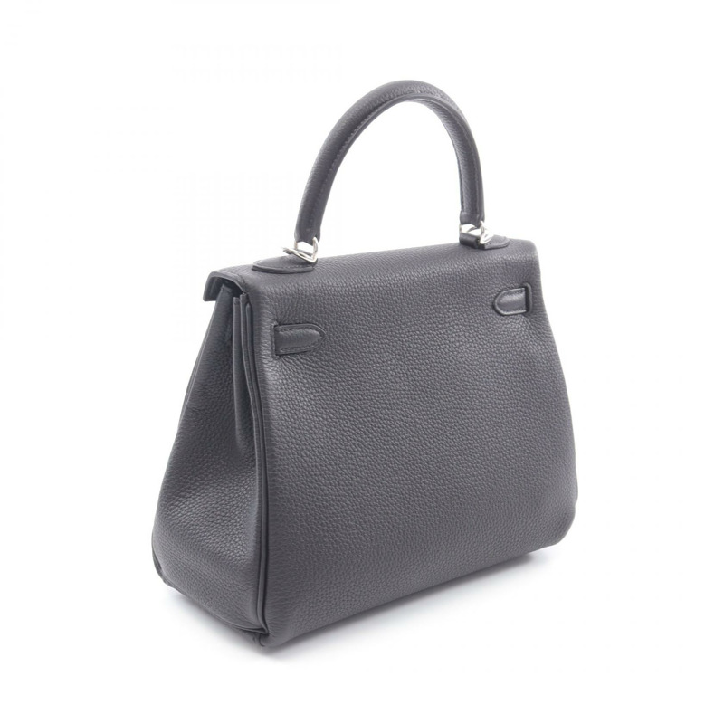 HERMES Kelly 25 手提單肩包 B 內縫 Togo 皮革 黑色 二手 SHW-1
