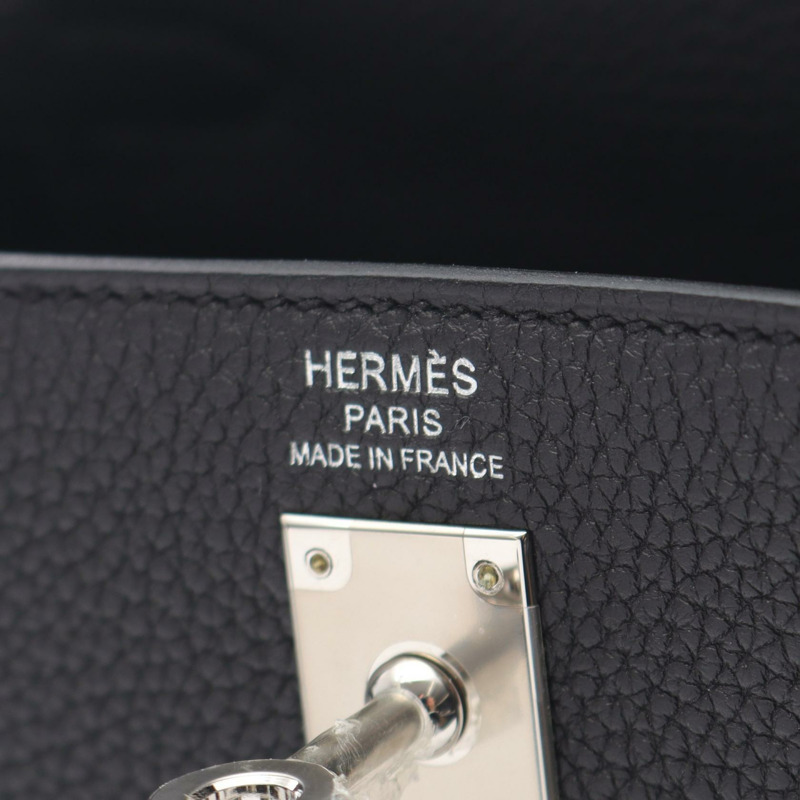 HERMES Kelly 25 手提單肩包 B 內縫 Togo 皮革 黑色 二手 SHW-3