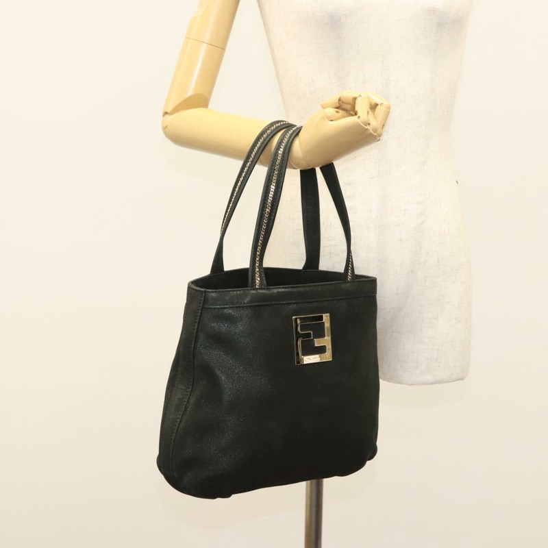 【日本直送】FENDI 托特包 皮革 黑金色 正品 gh135-24
