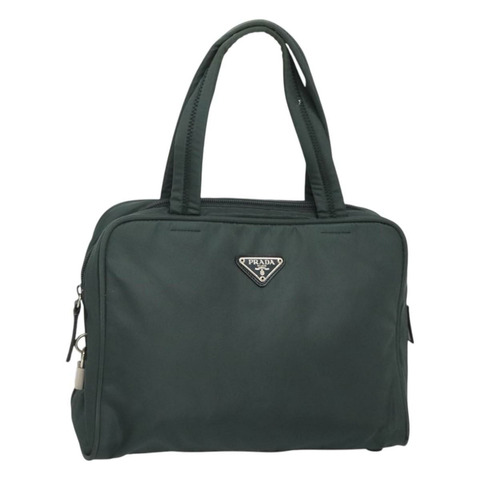 PRADA 手提包尼龍卡其色銀色正品 gh024