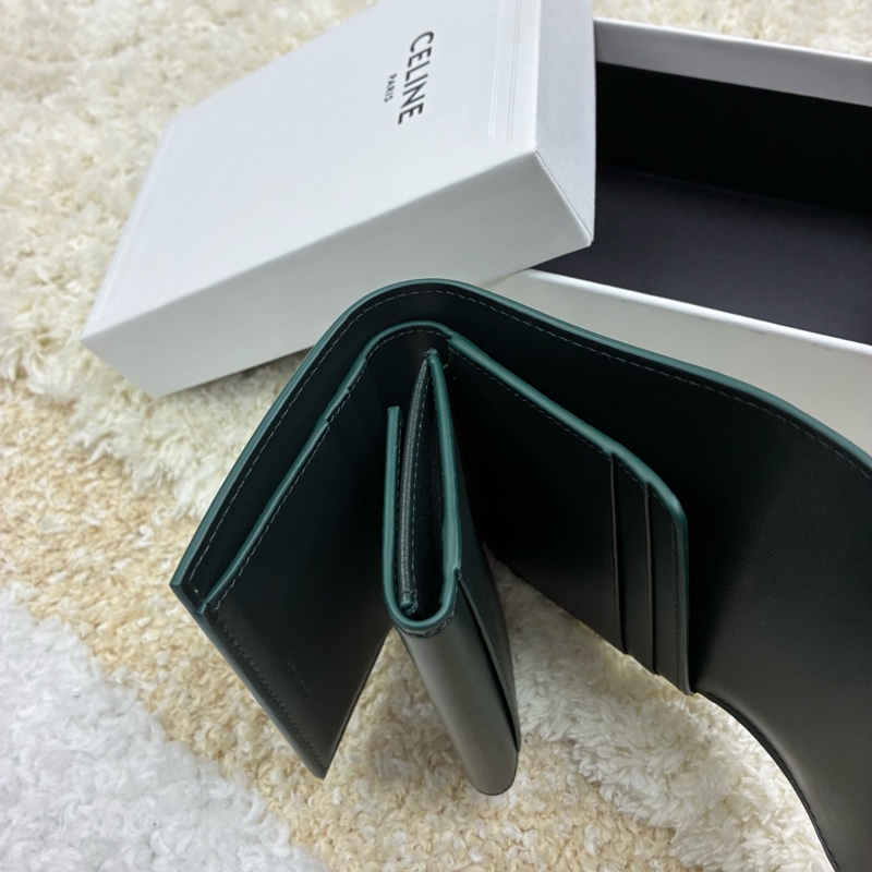 全新‼️Celine Flap Wallet 凱旋門 錢包  10D783 墨綠色-3