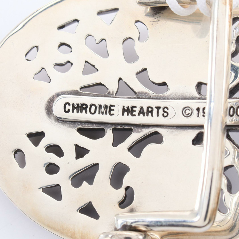 CHROME HEARTS 經典橢圓形十字皮帶扣 其他配件 224130400089100 SV925銀 二手男款-2