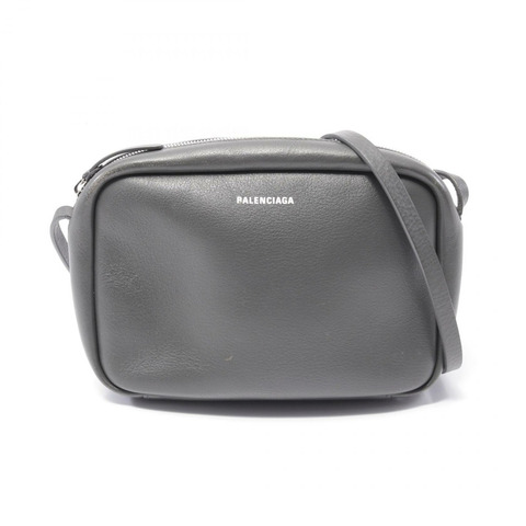 BALENCIAGA 日常相機包 S 肩包 489812 皮革 灰色 二手 女款