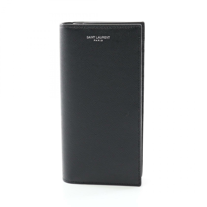 SAINT LAURENT 雙折皮夾 396308BTY0N1000 黑色真皮 全新 男士-0