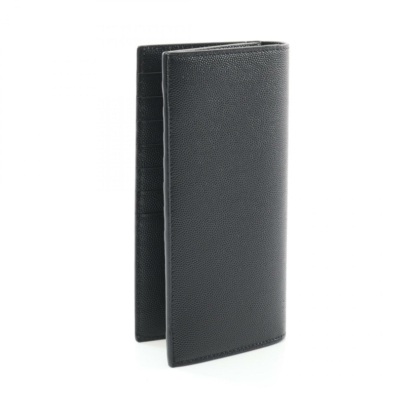 SAINT LAURENT 雙折皮夾 396308BTY0N1000 黑色真皮 全新 男士-1