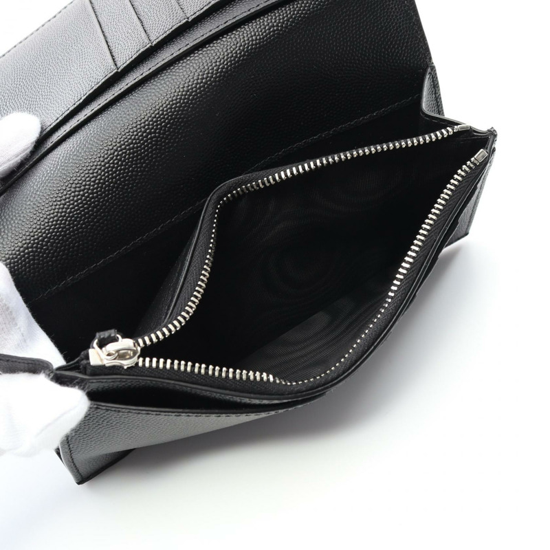 SAINT LAURENT 雙折皮夾 396308BTY0N1000 黑色真皮 全新 男士-3