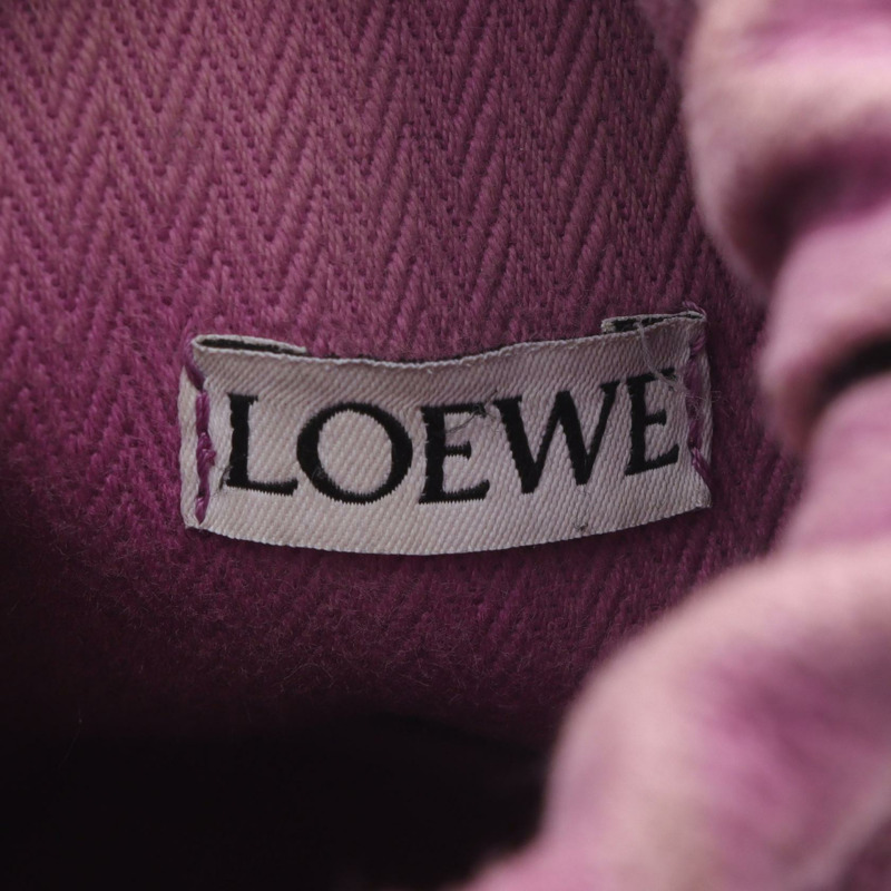 LOEWE Anagram 充氣口袋肩包 橡膠帆布皮革紫色 二手 女士-2